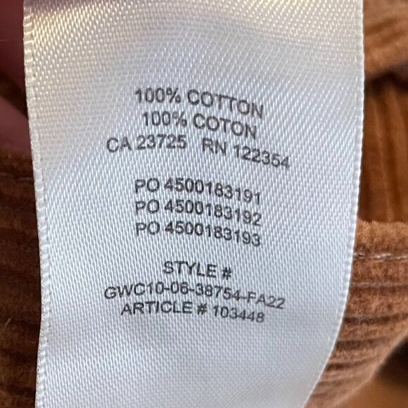 Denim Forum The Joni Hi Rise Loose Corduroy Cotton Pants Golden Brown Sz 26 - Picture 12 of 16